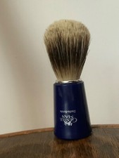 edler Rasierpinsel Dachsborste "Gentle Man" Silberspitz blauer Griff