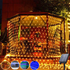 200/300 LED Solar Lichternetz Lichterketten Außen Vorhang Dekor Garten Warmweiß