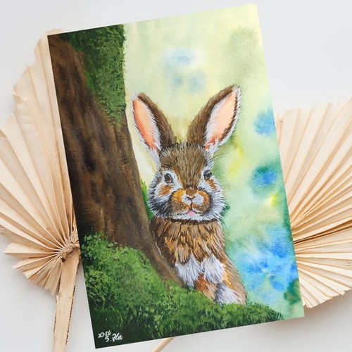 Hasen gemälde gemalt mit - gemälde,
