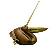 Elli Malevolti Figur Design Pelikan Italien Holzpaste Messing bezeichnet modern