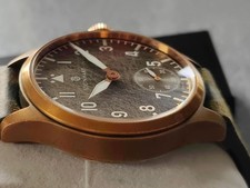 Pilotenuhr / Fieldwatch Steinhart 42 mm, Bronze, Handaufzug, Glasboden