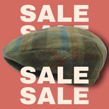 Schiebermütze Gr.54 grün kariert FLATCAP Wintermütze warm Wolle/Cashmere