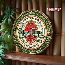 Blechschild rund Pilsner Urquell Bier Werbeschild Metallschild TEL4073