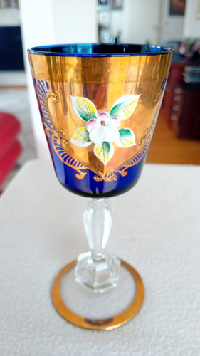 Weinglas bohemia gold und - -,