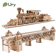 3D Holz Puzzle Zug / Brücke, DIY Geschenk, Kreativer Bausatz aus Holz, Deko