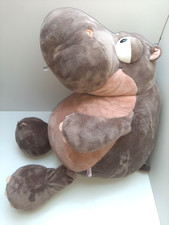 Wie neu: riesiges superweiches Nilpferd Nici grau rosa Plüsch Etikett ca. 70 cm