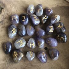 24 Stück Runensteine K15.10 Rune Futhark Wikinger Perle Esoterik Wicca