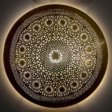 Ø50CM | Marokkanische Messing Wandleuchte | Orientalische Wandlampe | DARIA Rund
