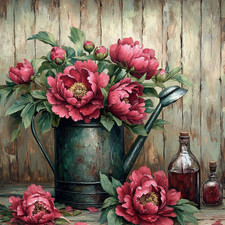 Wandbild Pfingstrosen