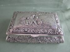Schöne 800er Silber Tabak-Dose mit Romantischer Liebes-Szene
