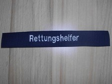 Ärmelabzeichen Aufnäher rechteckig Rettungshelfer Patch mit Klettband 