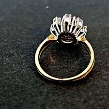 585 Gold Ring mit Amethyst und Diamanten, 4,8g, Ringgröße 57-58   105756