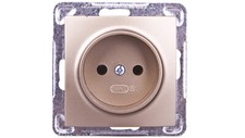 OSPEL IMPRESJA Einzelsteckdose b/u gold metallic GP-1Y/m/28 Wandsteckdosen