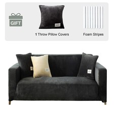 1/2/3/4 Sitzer Stretch Samt Sofabezug Sofa Überzug Ecksofa Abdeckung Sofahusse