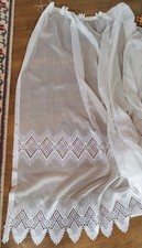 Schöne große Gardine, Store, weiß,Muster 