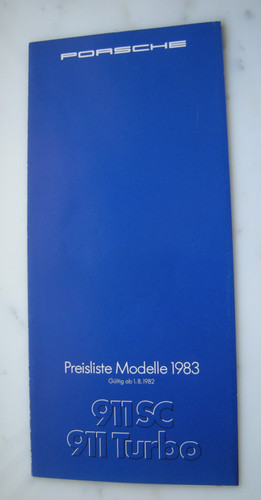 Porsche 1983 preisliste - porsche,