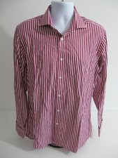 SAVOY TAYLORS GUILD HERREN LILA WEISS LANGARM BAUMWOLLE HEMD SLIM FIT 16"