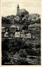 Ak Schneeberg im Erzgebirge, Stadtansicht, Kirche, Häuser, Erzgebirge - 4841394