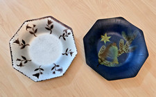 2 Alte Weihnachtsteller Dicke Pappe 30er Jahre Weihnachten Teller Spritzdekor.