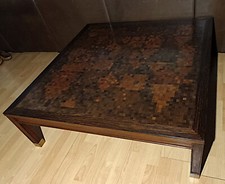 60s Couchtisch Mosaik Wenge Rolf Middelboe Tranekaer Denmark Vintage midcentury