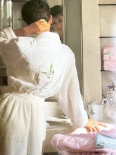 original Damen Bademantel Christian Dior Weiß Gr. M Muguet