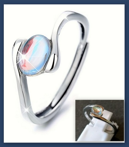 S925 silber ring mit mondstein - ring,