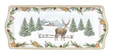 Servierplatte WHITE FOREST Winterwald 35x15cm Porzellan in GB Easy Life