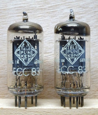 Pair: TELEFUNKEN ECC83 | SEHR GUT ✅ diamond bottom ribbed plates Tubes ( 12AX7 )