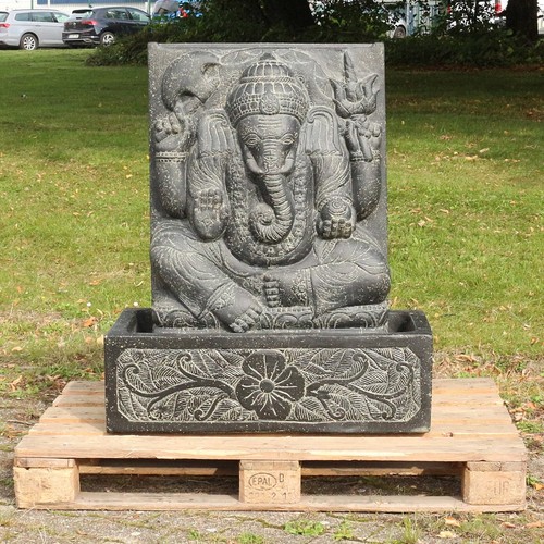 Ganesha brunnen stein relief - ganesha,