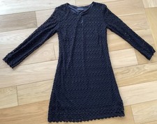Kleid, Ana Alcazar, Gr. 36, Schwarz, Häkelkleid, Spitzenkleid, Langarm