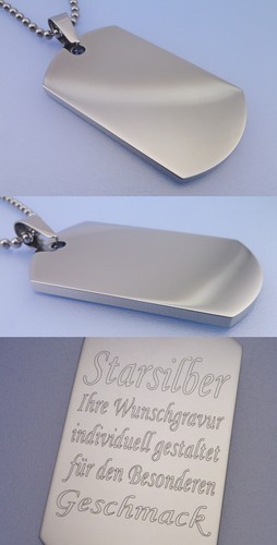 Edelstahl dog tag anhänger - edelstahl,