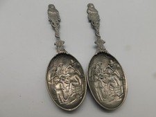 2 antike Zinnlöffel mit