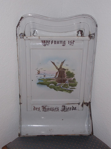 Altes emaille löffelbrett - altes,