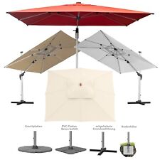 anndora® Ampelschirm Luxus Gastronomie Sonnenschirm 3x3 m mit Kurbel Aluminium