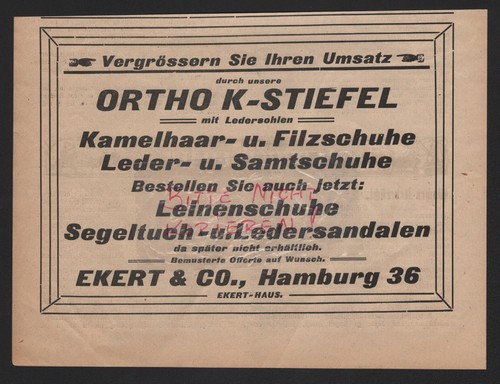 Hamburg werbung 1916 ekert - werbung, &