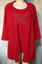 APRODUCTZ ROT NIETEN TUNIKA SHIRT CARDIGAN Gr. 48 50