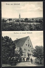 AK Laibstadt / Heideck, Gasthaus von Joseph Wohlmuth, Ortspartie mit Kirche 190 