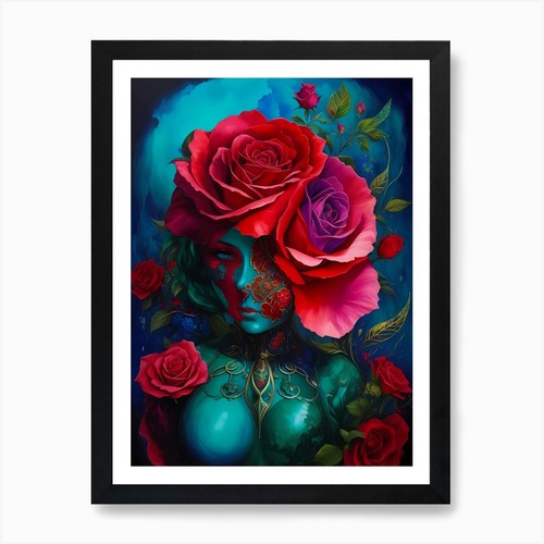 Iron rose kunstdruck gerahmt - iron,