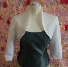 Braut Bolero TAFT Brautkleid Brautjacke statt Stola Gr 44 IVORY Größe XXL NEU 