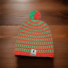 Beanie Mütze Häkelmütze in My Boshi Style gehäkelt grün-orange Grösse 50 Neu