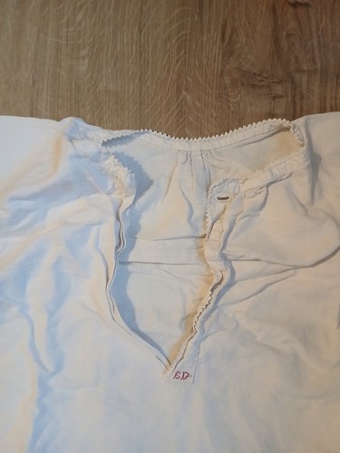 Leinen nachthemd mit - nachthemd, monogram