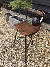 Antiker Schmiedeeisen IndustrialWork Hocker Loft Küche Mancave Vintage Bar