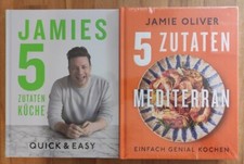 2x Jamie Oliver - 5 Zutaten + 5 Zutaten Mediterran im Set - Gebunden - Neu - DHL