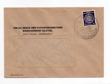 DDR Dienstmarken Brief EF Mi 21 x II Weida 15.5.59 Druck Papierver. Wunschendorf