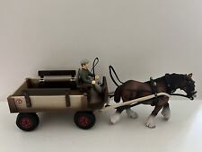 Schleich 72003 Kutsche Sonderedition Pferdewagen braun mit Clydesdale Pferd