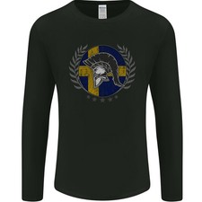 Schweden Bodybuilding Flagge Fitness Training Schwedische Herren Langarm T-Shirt