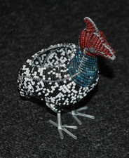 Perlhuhn aus Perlen und Draht Ablage für Schmuck etc. 16,5 cm hoch