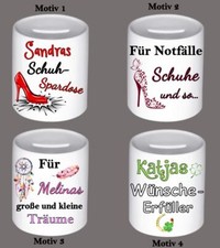 Spardose Sparschwein Spruch Name personalisiert Schuhe Wunscherfüller Geschenk