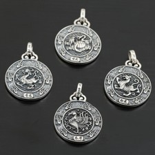 B21 Anhänger 4 Tiere des Feng Shui Tiger Drache Phönix Schildkröte Silber 925