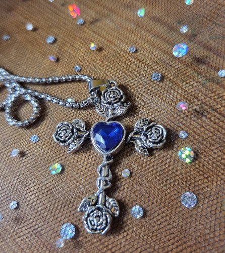 Neu halskette kreuz rosen - neu,